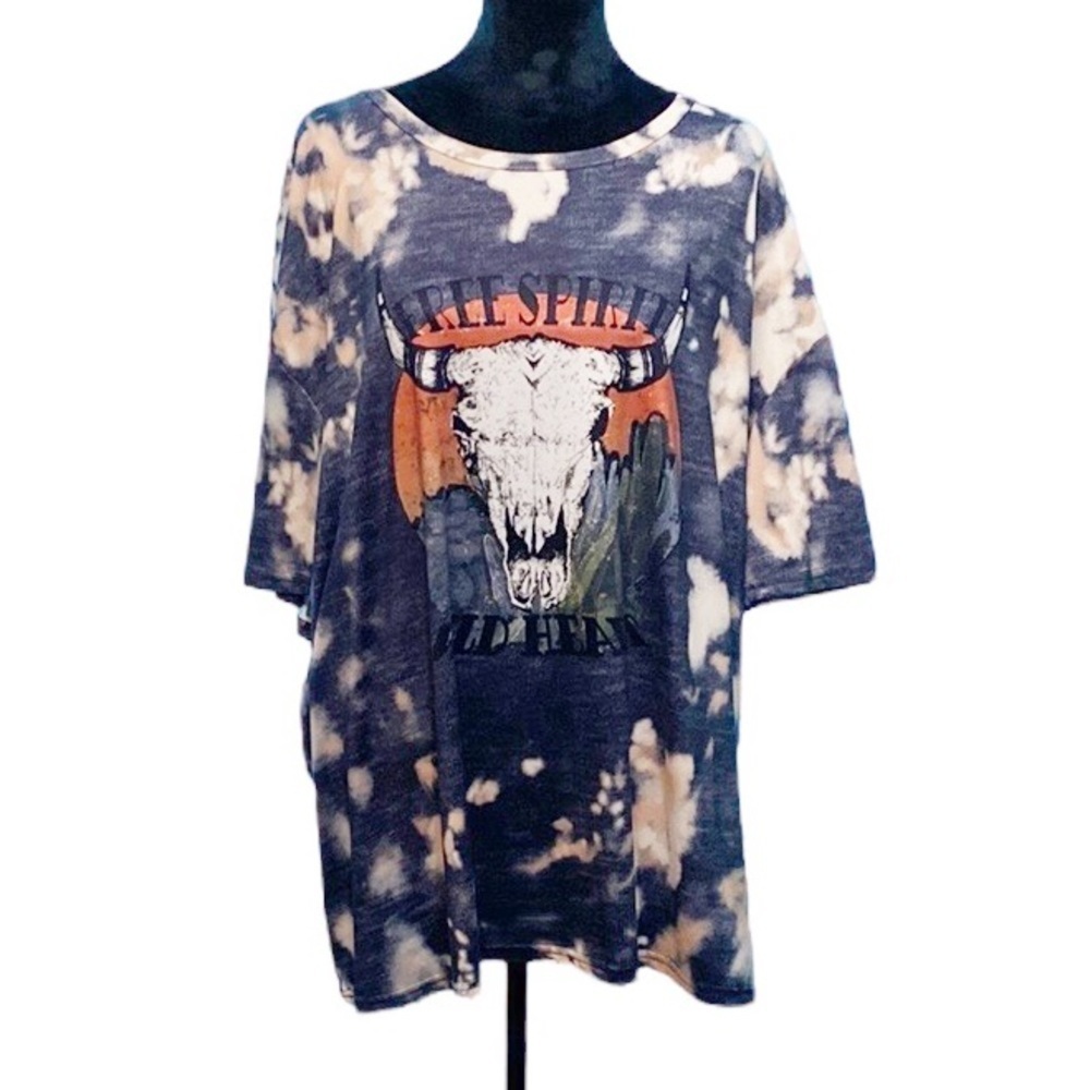 Shein Plus Tie Dye Drop Shoulder Graphic Tee - Size 4XL